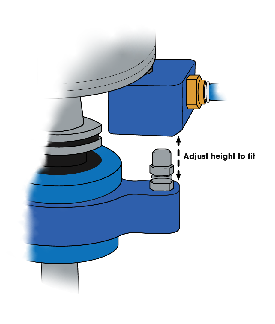 Adjusting the height of the nozzle screw on the TMA collar.